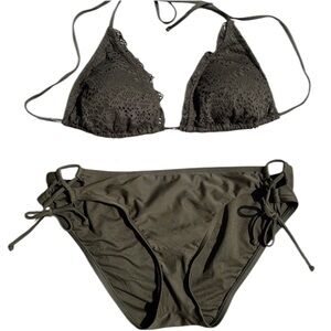 Shade & Shore Triangle Lace Bikini Swimsuit Size Large